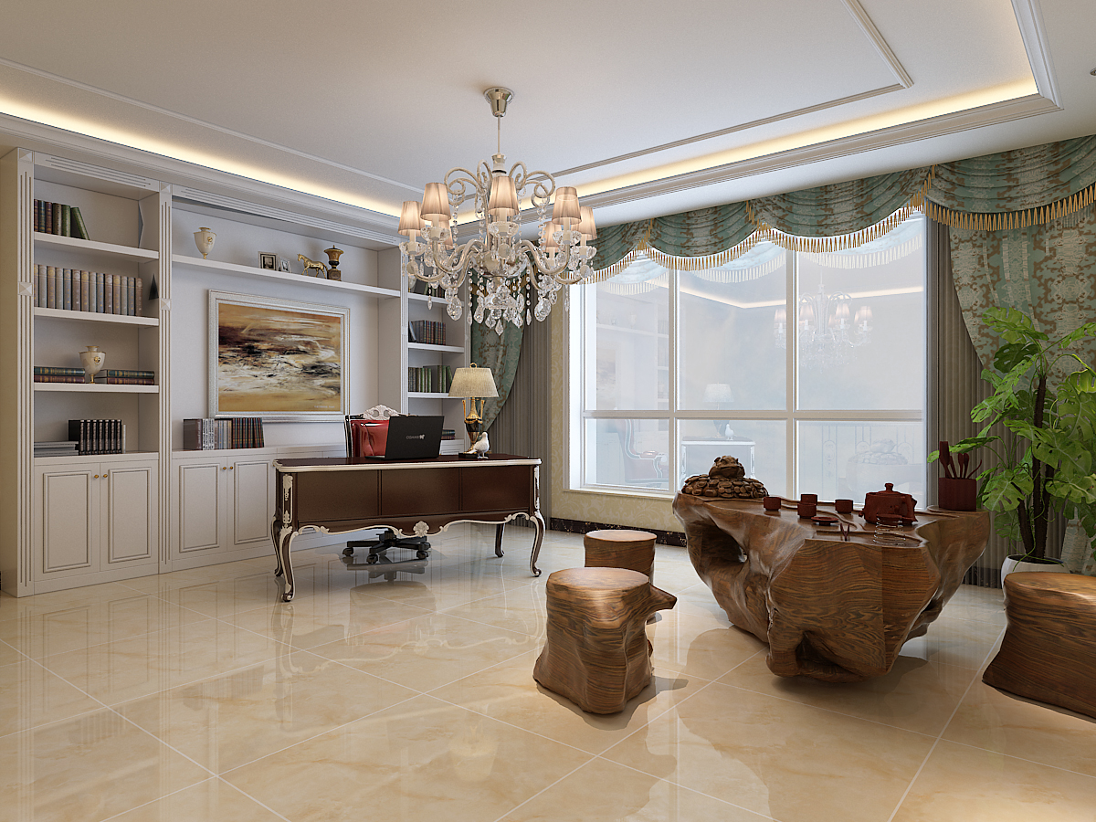 正定墅洋居禮245平米三室兩廳四衛(wèi)歐式風(fēng)格裝修效果圖