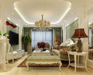 西溪誠(chéng)園118平米三室兩廳簡(jiǎn)歐風(fēng)格裝修效果圖