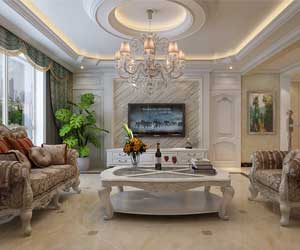 正定墅洋居禮245平米三室兩廳四衛(wèi)歐式風(fēng)格裝修效果圖