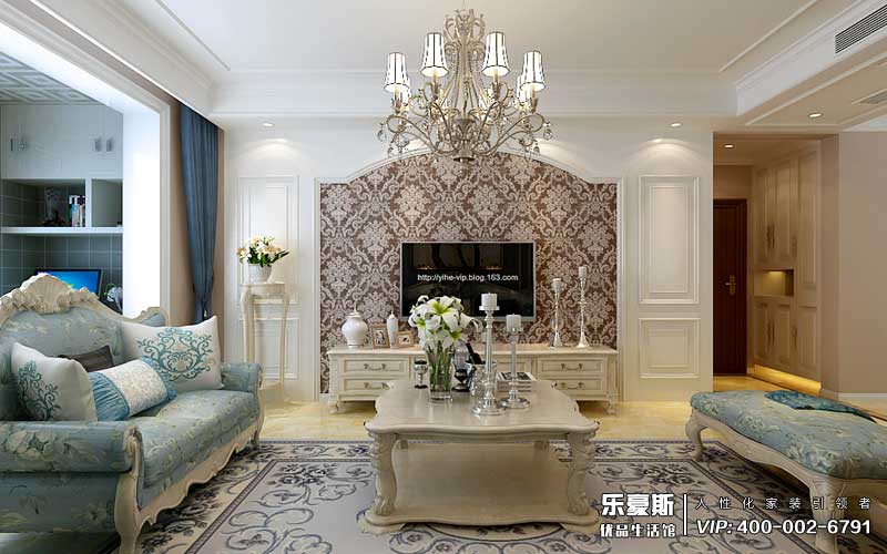 保利花園130平米簡(jiǎn)歐風(fēng)格裝修效果圖