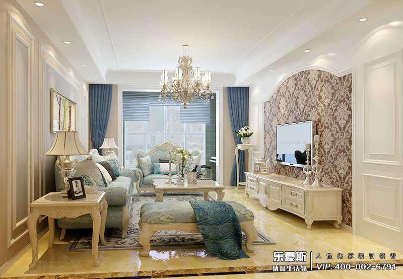 保利花園130平米簡(jiǎn)歐風(fēng)格裝修效果圖