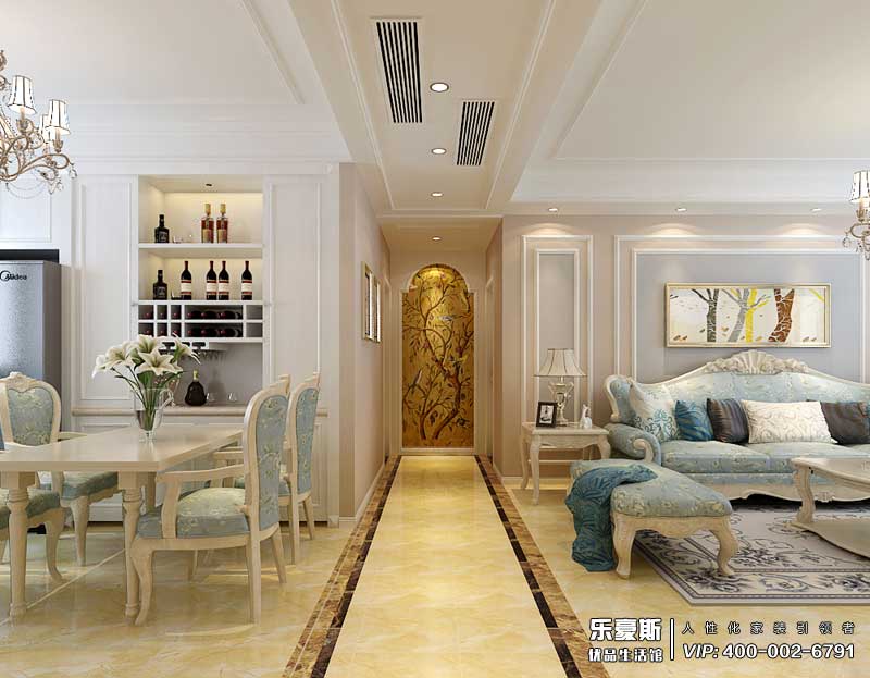 保利花園130平米簡(jiǎn)歐風(fēng)格裝修效果圖