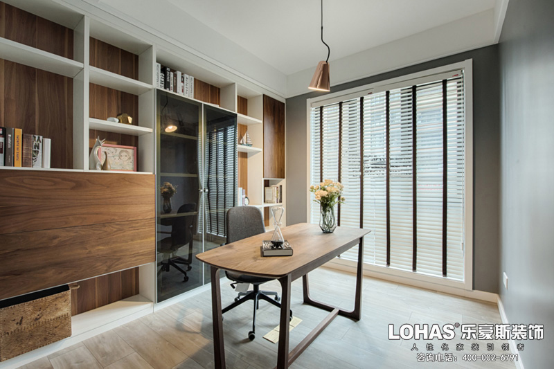 正定御河上院現(xiàn)代簡(jiǎn)約書(shū)房裝修