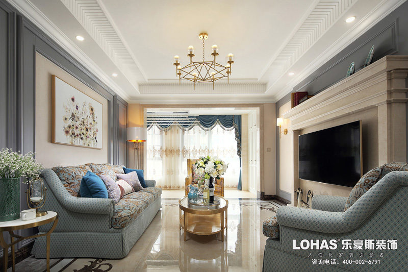 御河上院三室三廳裝修效果圖