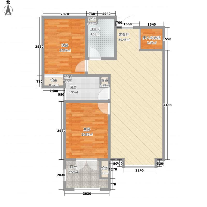 弘石灣2室2廳1衛(wèi)1廚125㎡戶型圖