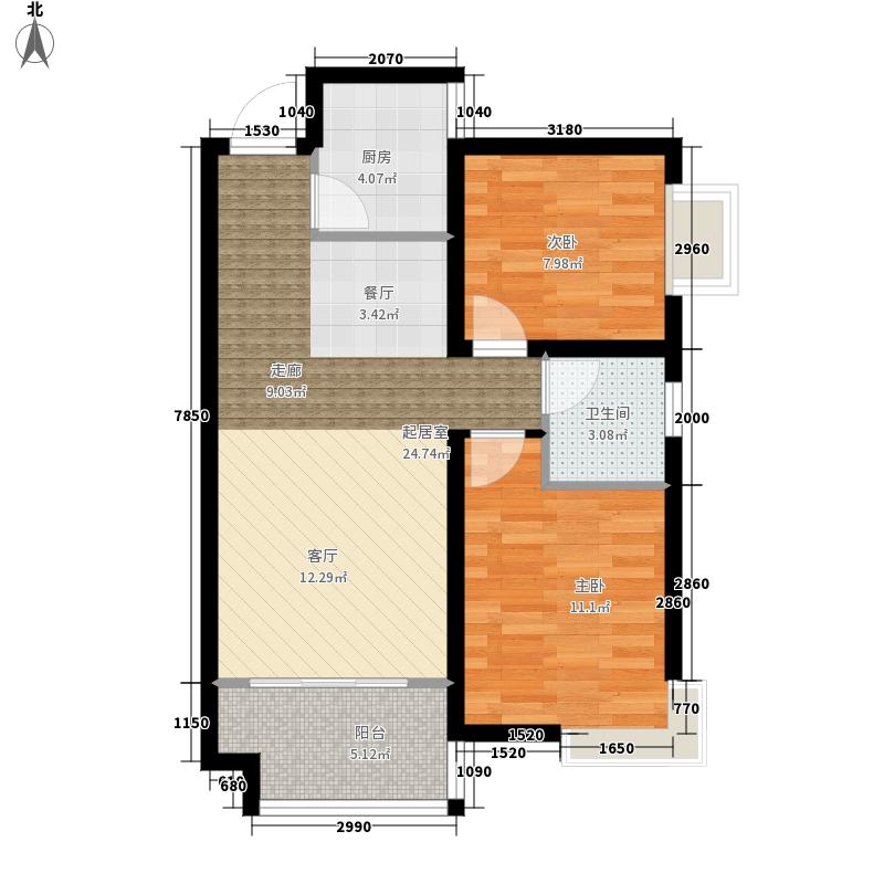 同祥城2室2廳1衛(wèi)1廚80㎡戶型圖