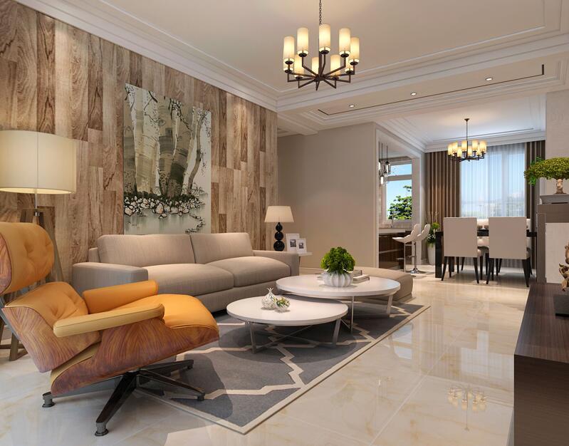 現(xiàn)代簡(jiǎn)約裝修三室兩廳兩衛(wèi)樣板房