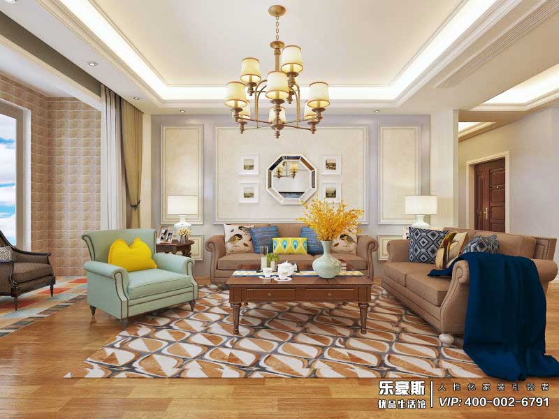 星河盛世208平米美式風(fēng)格裝修效果圖