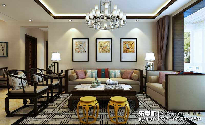 紅星國(guó)際130平米中式裝修效果圖