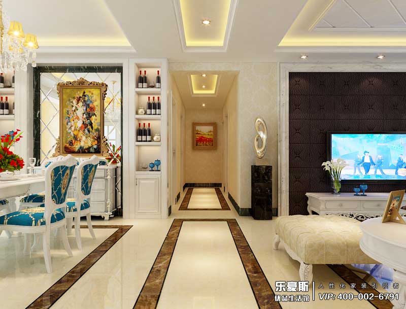 盛邦大都會139平米簡歐風格裝修效果圖