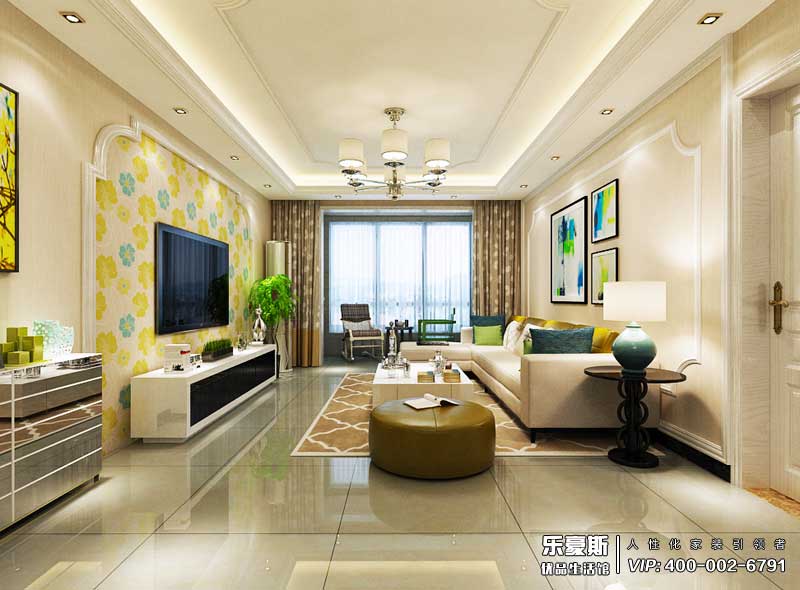 中廈御園125平米簡歐風(fēng)格裝修效果圖