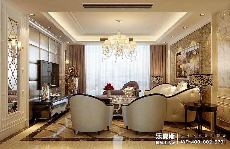 祥云國際138平米簡歐風(fēng)格裝修效果圖