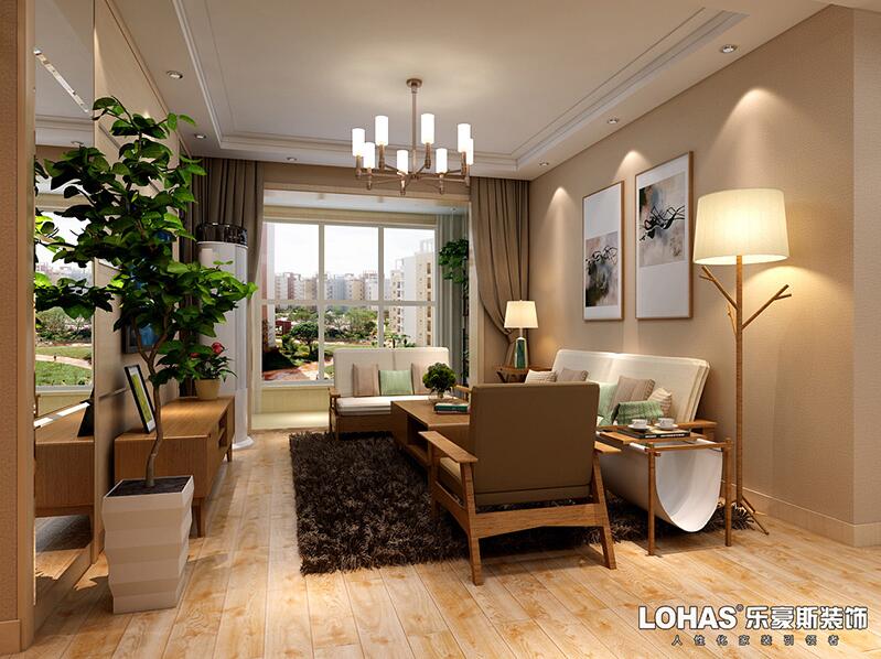 石家莊保利花園兩室無印良品風(fēng)格裝修設(shè)計效果圖 