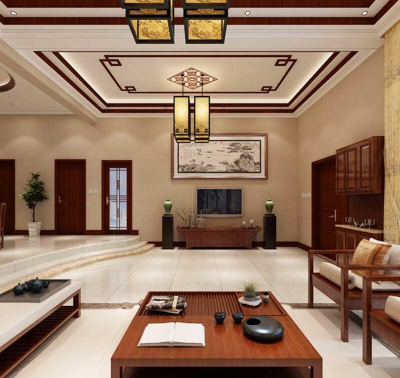 瓏璽山中式風(fēng)格別墅裝修效果圖 