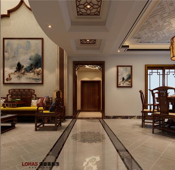 天山國賓一號(hào)新中式風(fēng)格別墅裝修效果圖 