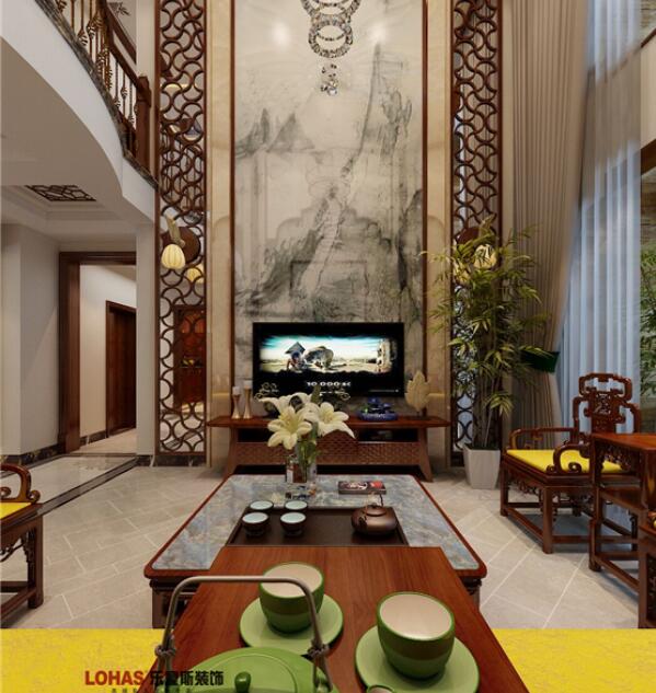 天山國賓一號(hào)新中式風(fēng)格別墅裝修效果圖 