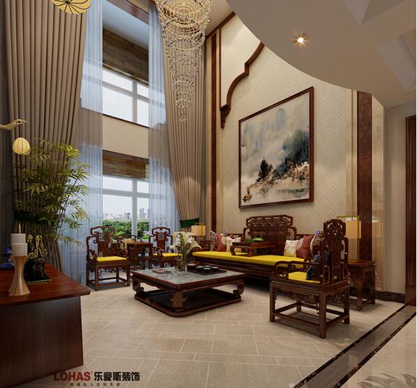 天山國賓一號(hào)新中式風(fēng)格別墅裝修效果圖 