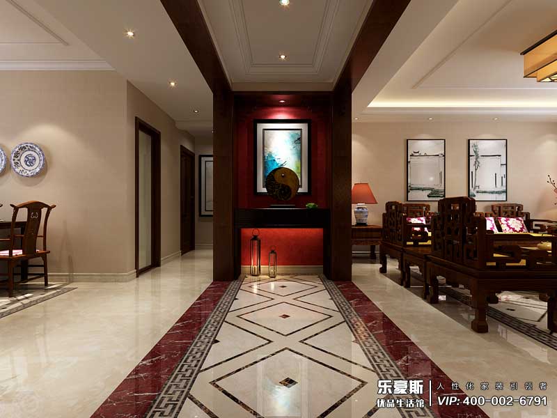 東勝紫御府168平米新中式風格裝修效果圖