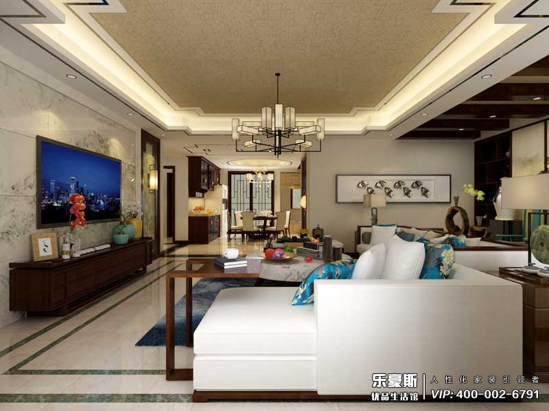 學(xué)府名城新中式風(fēng)格裝修效果圖