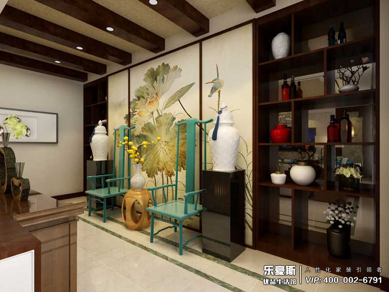 學(xué)府名城新中式風(fēng)格裝修效果圖