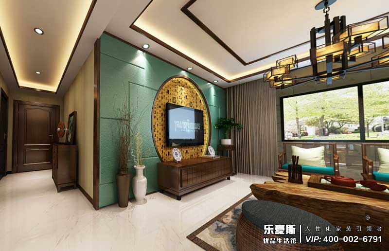 雍雅錦江花苑新中式風格裝修效果圖