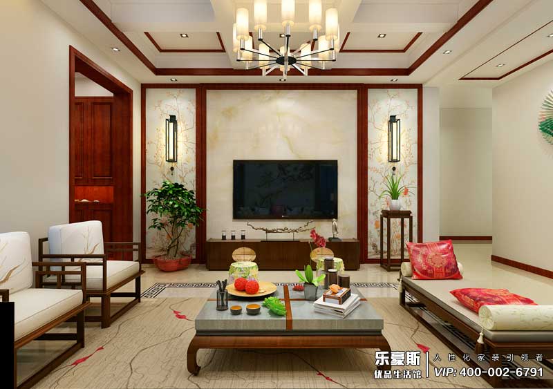 碧桂園208平米新中式風(fēng)格裝修效果圖