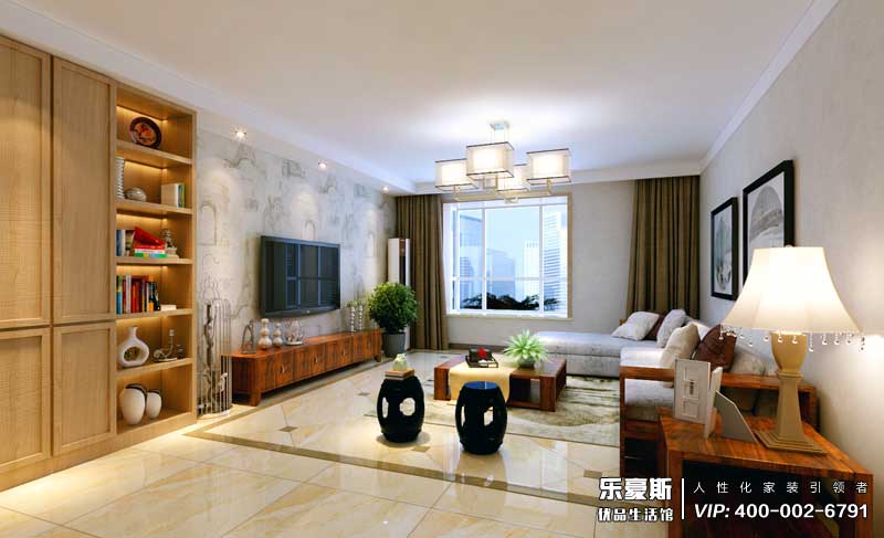 御河上院150平米三室現(xiàn)代中式裝修效果圖