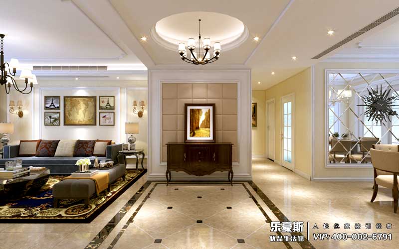 瀚唐三期三室兩廳美式風(fēng)格裝修效果圖