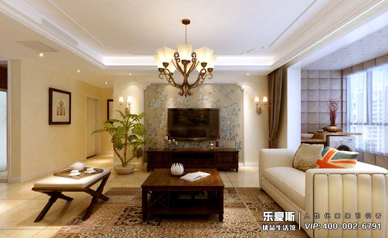 赫石府三室兩廳美式簡約風(fēng)格裝修效果圖