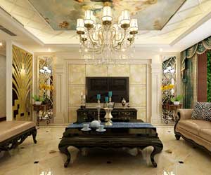 泰豐觀湖160平米裝修設計效果圖，美式風格的華麗霓裳