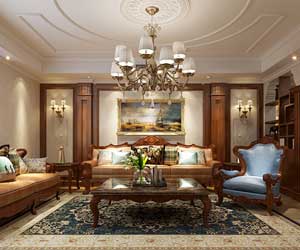 新合作城市廣場美式風格裝修設計效果圖