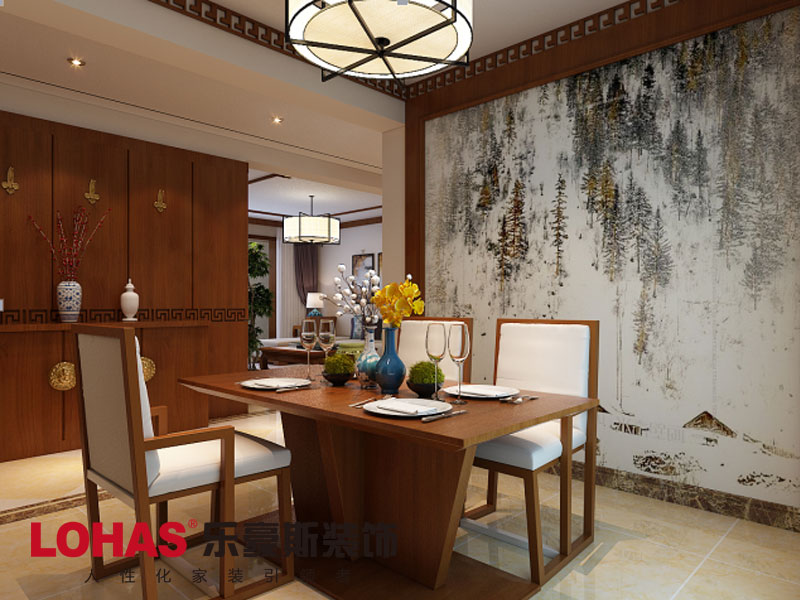 翰唐124平米四室新中式風(fēng)格效果圖