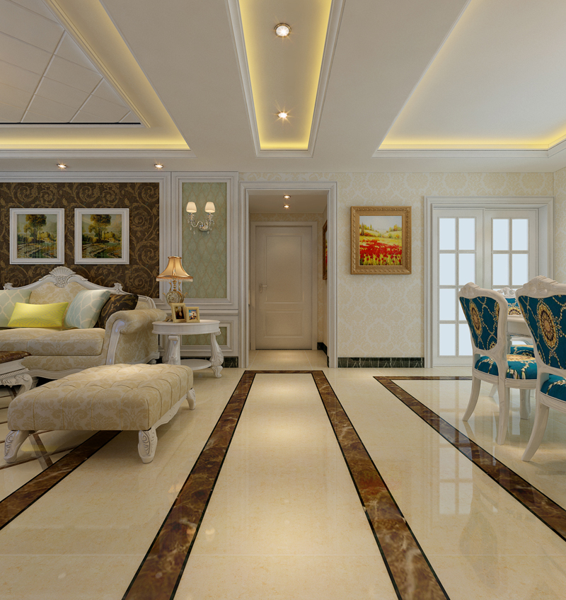 盛邦二期139平米三室兩廳簡歐風(fēng)格