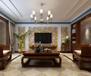 天海譽天下200平米四室二廳兩衛(wèi)新中式裝修效果圖