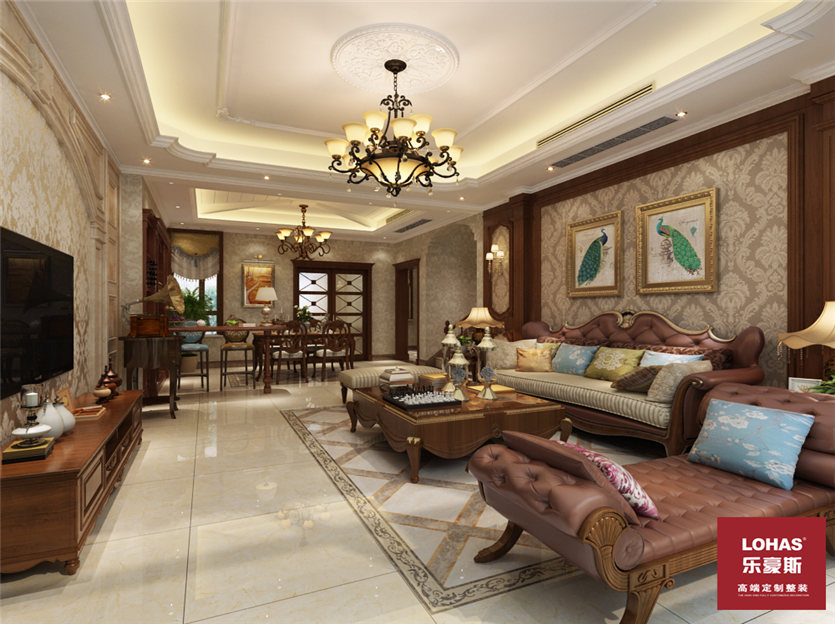 秦皇半島200平美式風(fēng)格裝修案例