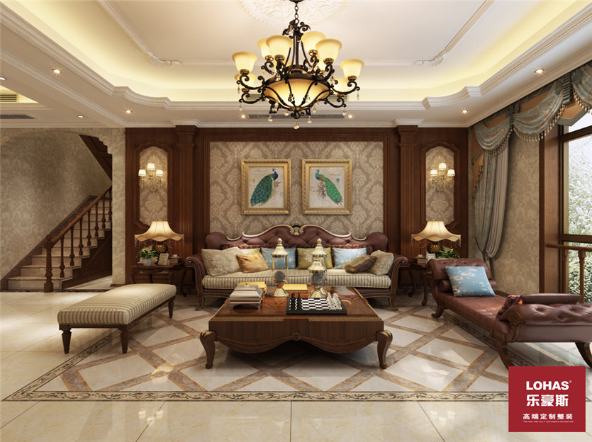 秦皇半島200平美式風(fēng)格裝修案例