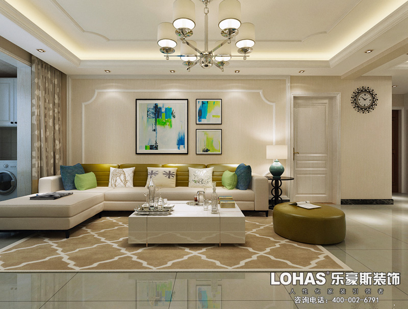 邢臺(tái)中廈御園125平米三室兩廳簡(jiǎn)歐風(fēng)格