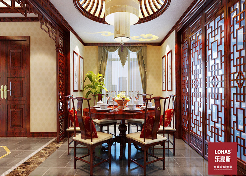 江南新城別墅中式裝修效果圖