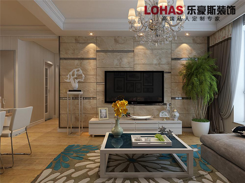 上東區(qū)98平米兩室現(xiàn)代風格裝修效果圖