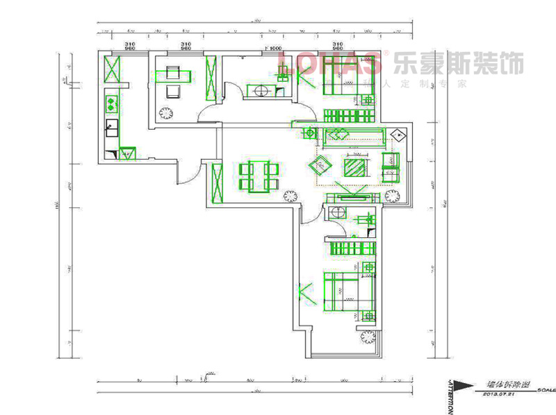 豐澤福苑130平米三居現(xiàn)代裝修效果圖