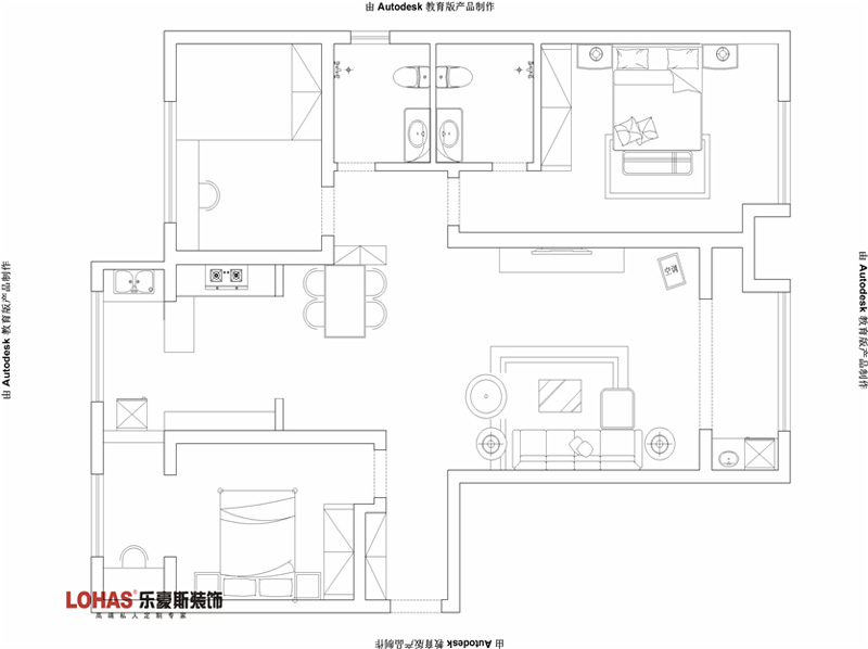 長九中心127平簡約風(fēng)格裝修效果圖
