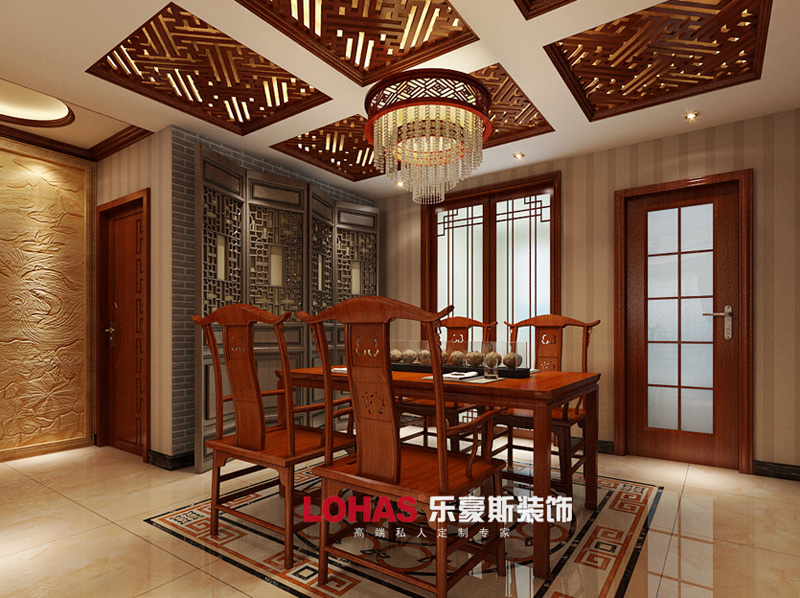 翠堤春曉94平三室兩廳兩衛(wèi)中式裝修風格效果圖