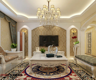 瀚唐137平簡(jiǎn)歐裝修效果圖