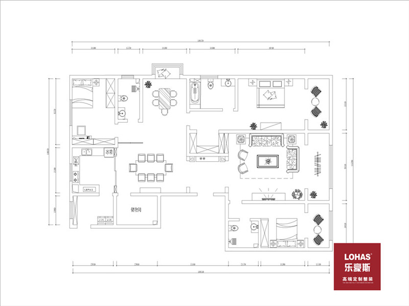 瀚唐200平中式裝修