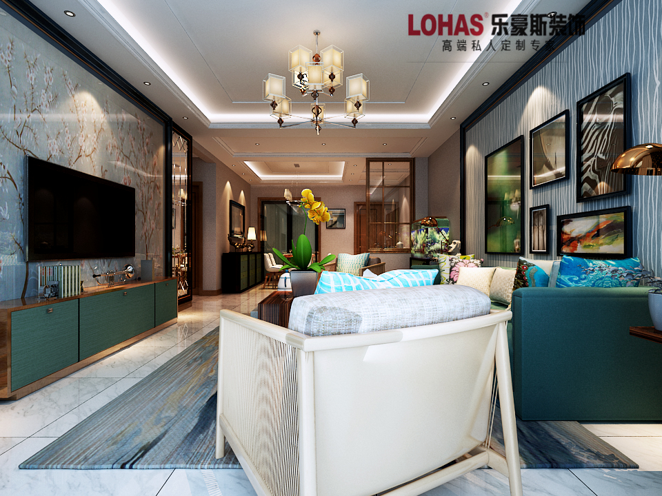 盛益華苑兩室130平米現(xiàn)代簡約風(fēng)格裝修效果圖