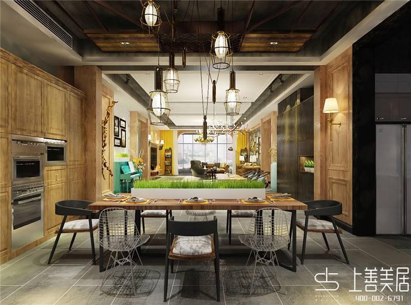 天陽御瓏灣/380平/美式工業(yè)風混搭