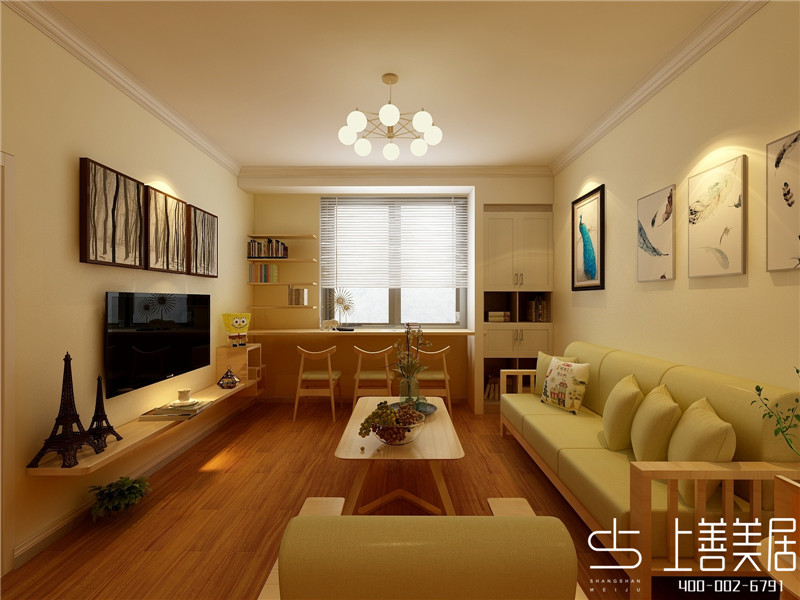 傲湖鉑岸90平兩室一廳現(xiàn)代簡(jiǎn)約風(fēng)格裝修效果圖