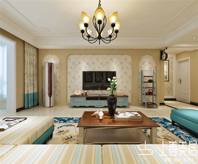 城南春天139平三室兩廳簡約美式風格裝修效果圖