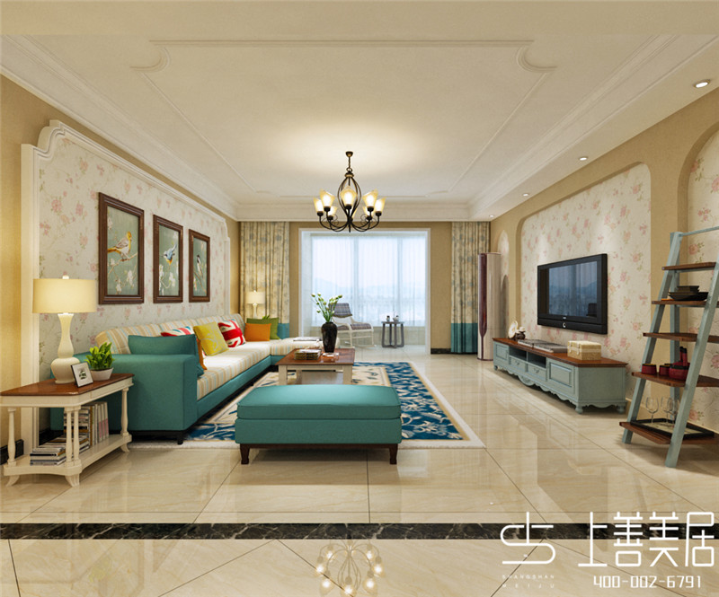 城南春天139平三室兩廳簡約美式風格裝修效果圖