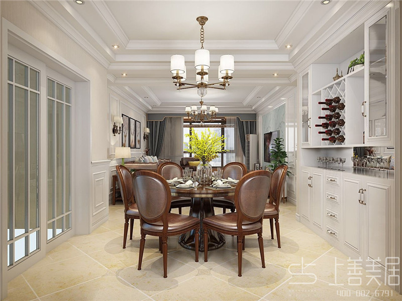 保利拉菲朗菲園147平美式裝修效果圖